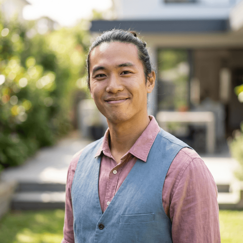 David Chen standing in a clean retail space
