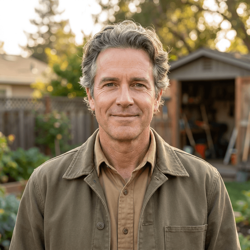Marcus Webb outside a clean modern home