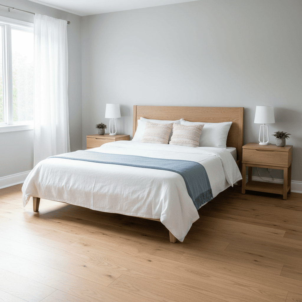 Clean bedroom with dust-free baseboards